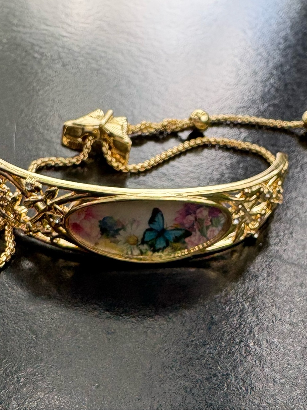 Lena Liu Wings Of Wonder Butterfly Remembrance Bolo Bracelet 18K Gold Plated